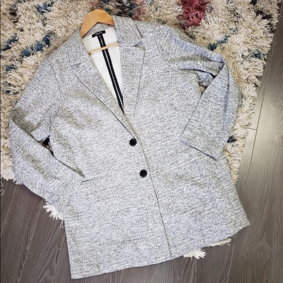 Torrid Long Gray Stretch Knit Boyfriend Blazer Plus Size Career Office In Size 2 - Picture 2 of 10